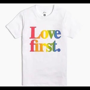 J.crew Love First human rights campaign rainbow t-shirt Size XL